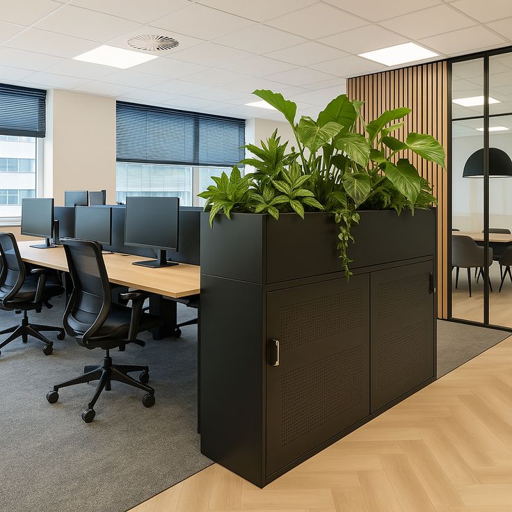 Open kantoor met herringbone vloer